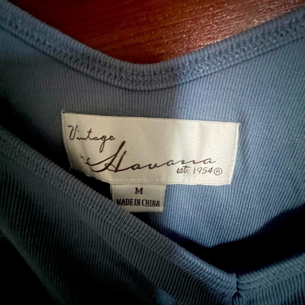 Vintage Havana Blue Ruched Blouse - Picture 3 of 3